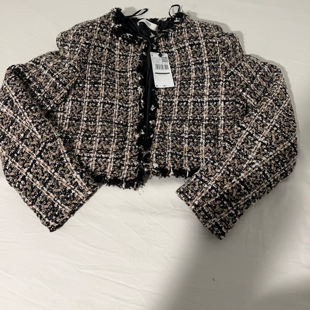 Mango Tweed Lady Jacket Size Small